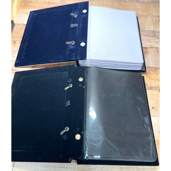 Set Of Two Silverplated Photo Albums With Goldtone Accents Velvet Cover - Picture 7 of 8